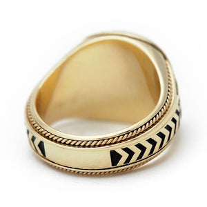 black enamel and black Rhodium plating filigree decorated band for men