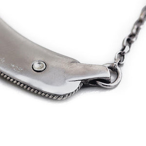 Name bar necklace, a custom silver jewelry with gothic geometric font