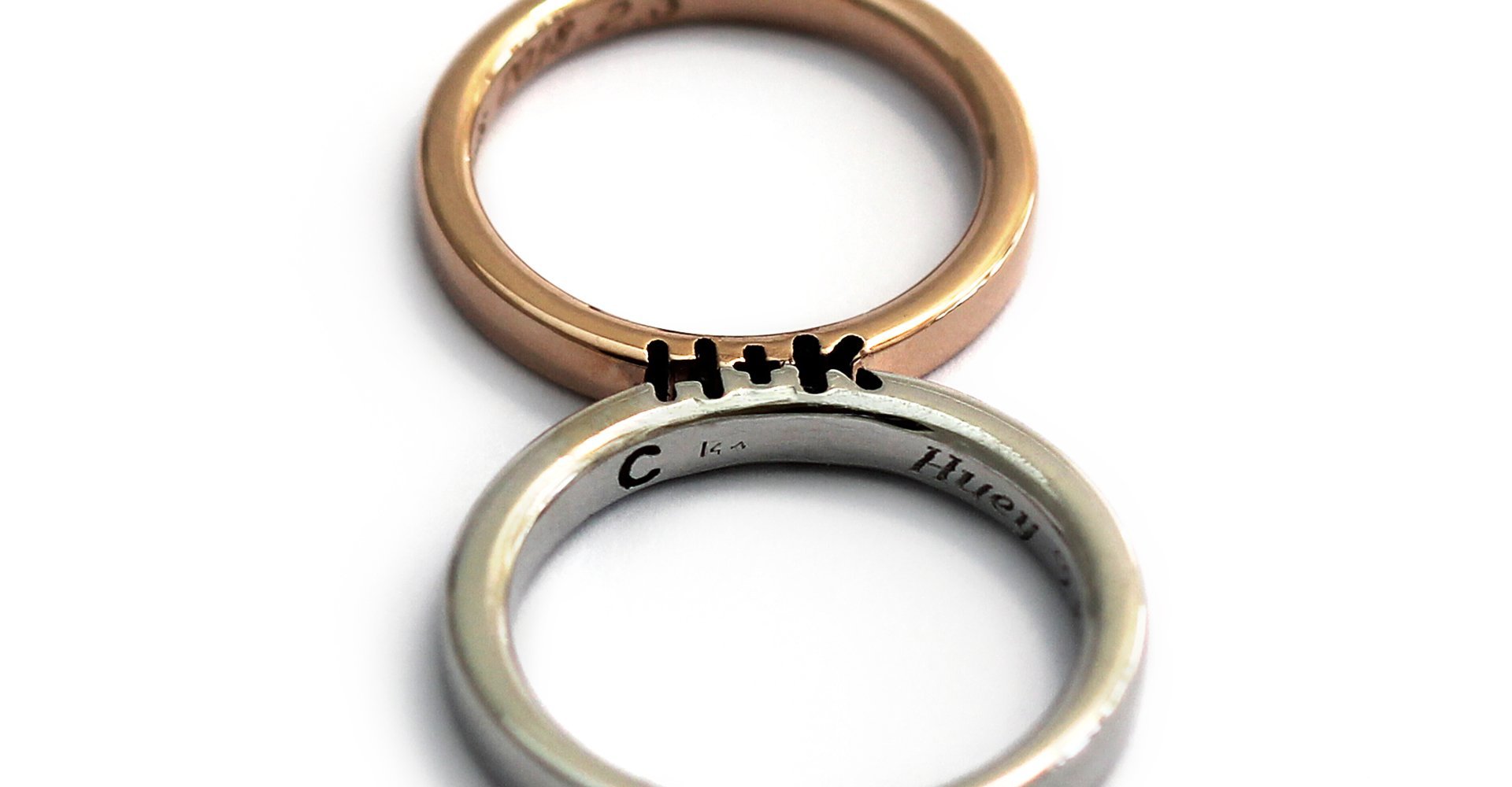 sextant slecht humeur Mineraalwater Unique promise ring sets-Initial Heart Matching Promise Rings in Gold –  Cadi Jewelry