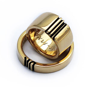 gold ring set engraved with your own initials