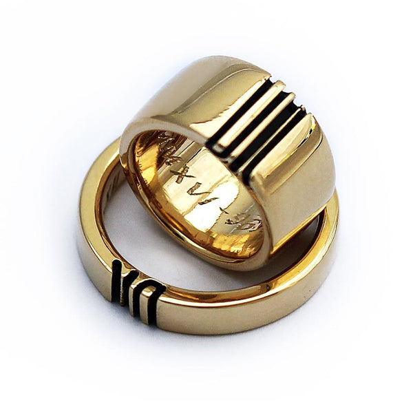 gold ring set engraved with your own initials