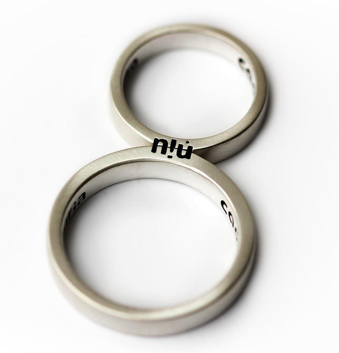 Initials couple promise rings