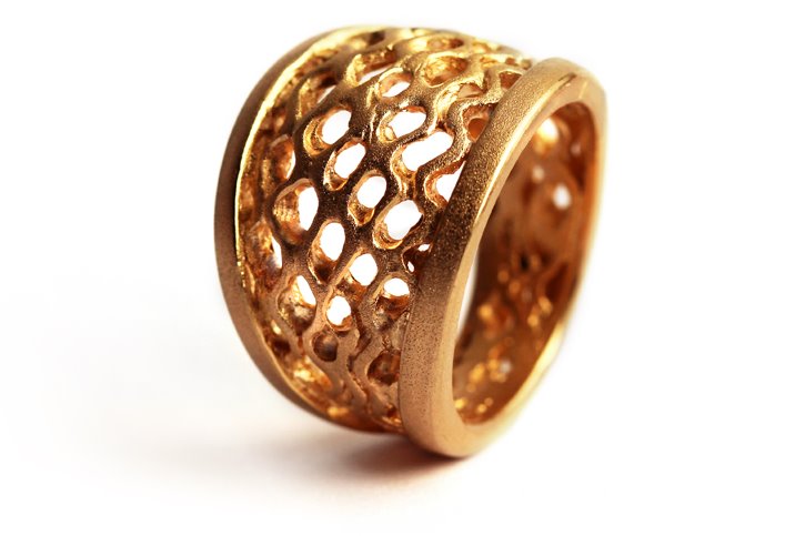 CONTOUR BEE HIVE RING - pink