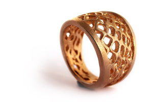 CONTOUR BEE HIVE RING - pink