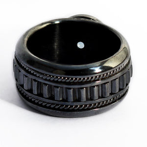 Men's blue Aquamarine in gold or sterling silver misti wedding band