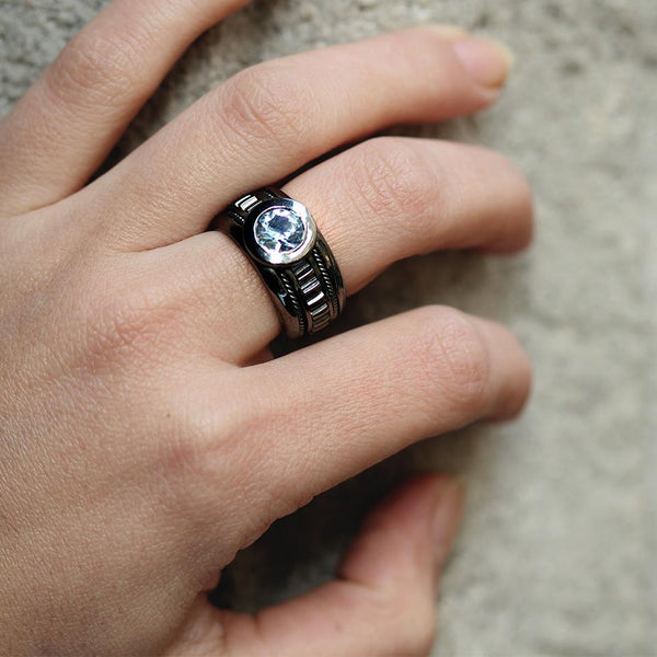 Red Topaz Mens Statement Ring