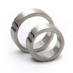 Matching sun and moon rings