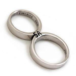 letter specific with Sapphire Emerald and Ruby couple rings