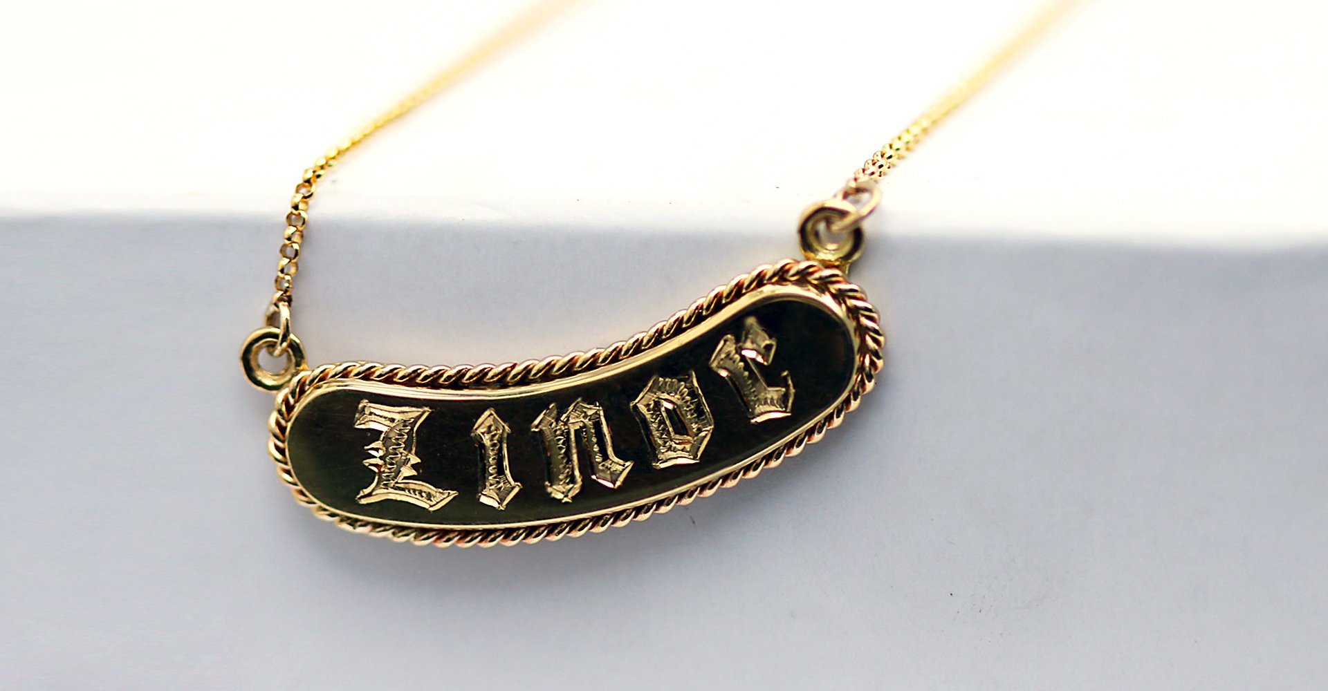 Name bar necklace cowgirl quality gold jewelry engraved jewelry