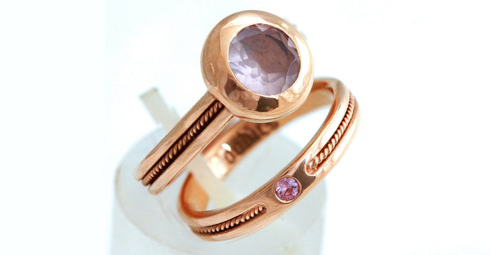 rose gold with Amethyst and pink Sapphire