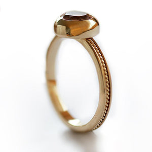 pink solitaire engagement ring made in gold or sterling silver