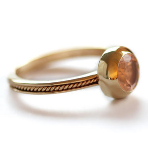 pink solitaire engagement ring made in gold or sterling silver