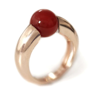 red Agate with solid rose gold Donut