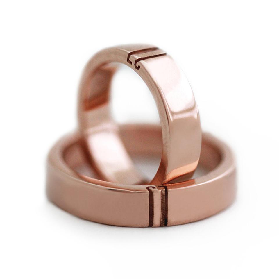 Rose Gold Wedding Ring Sets for Him and Her - Darry Ring