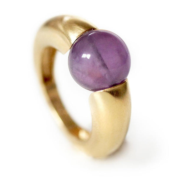 purple Amethyst gemstone birthday ring gift for women