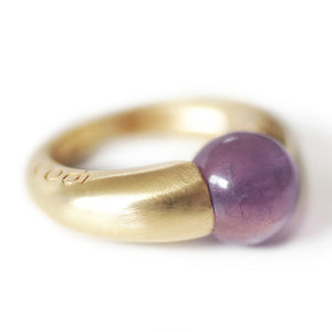 Unique solitary Statement Ring in Sterling Silver or gold Ring, with purple Amethyst gemstone, the new best gift for womenpurple Amethyst gemstone engagement ring