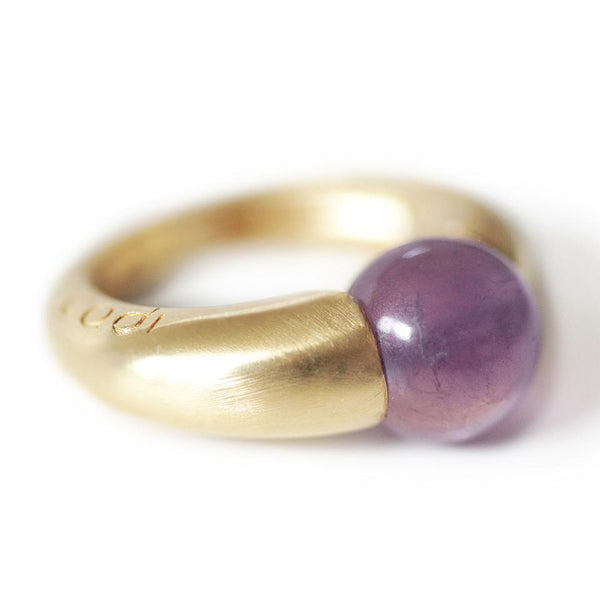 Unique solitary Statement Ring in Sterling Silver or gold Ring, with purple Amethyst gemstone, the new best gift for womenpurple Amethyst gemstone engagement ring