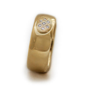 Armor solid gold and diamond promise ring engagement ring
