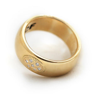Armor solid gold and diamond promise ring engagement ring