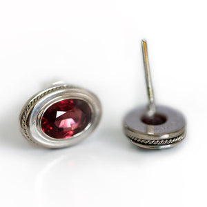 Yoga jewelry Rhodolite studs sets in gold earrings