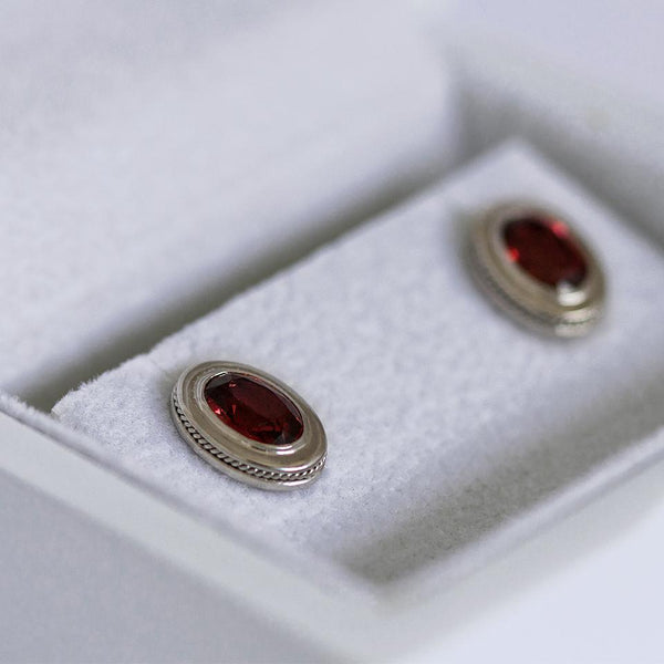 Yoga jewelry Rhodolite studs sets in gold earrings