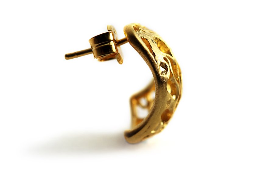 HONEYCOMB EARRINGS - yellow