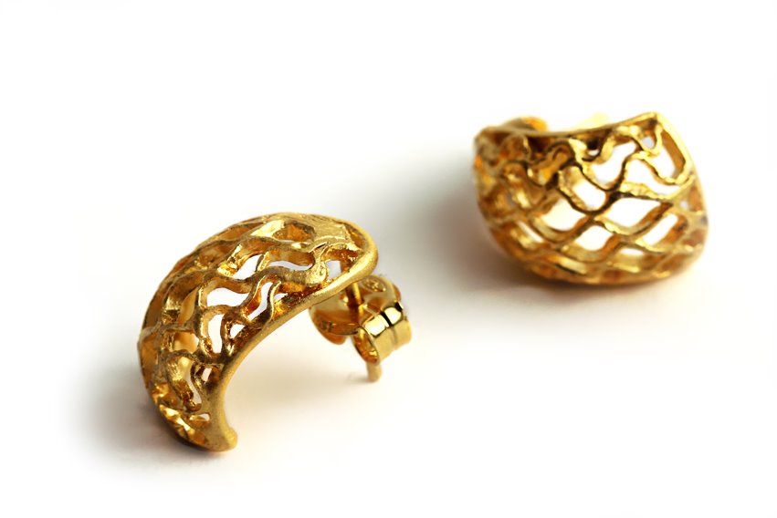 HONEYCOMB EARRINGS - yellow