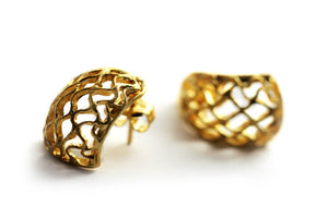 HONEYCOMB EARRINGS - yellow