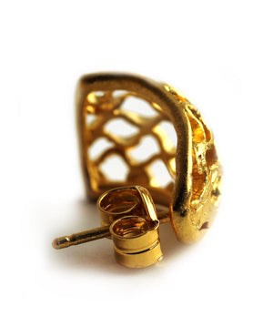 HONEYCOMB EARRINGS - yellow