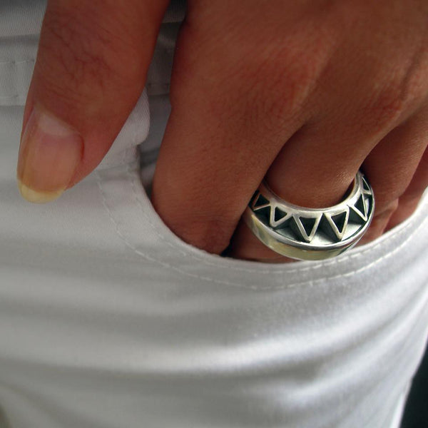 cocktail personalize Hip hop ring in sterling silver or gold
