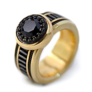 silver or gold combined with black Spinel gemstone