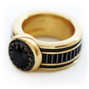 silver or gold combined with black Spinel gemstone