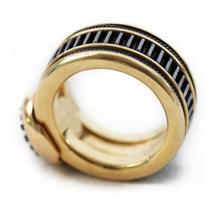 silver or gold combined with black Spinel gemstone