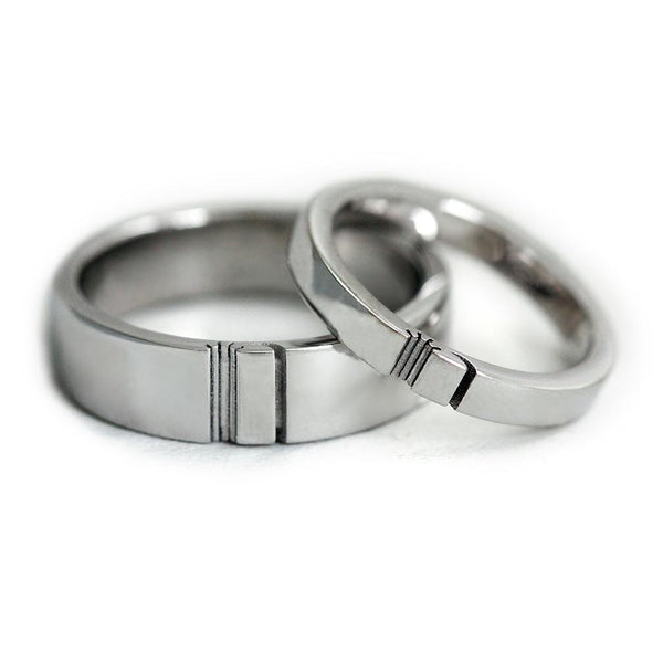 Sun and moon wedding rings