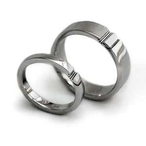 Sun and moon wedding rings