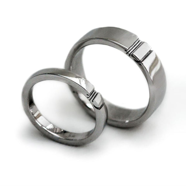 Sun and moon wedding rings