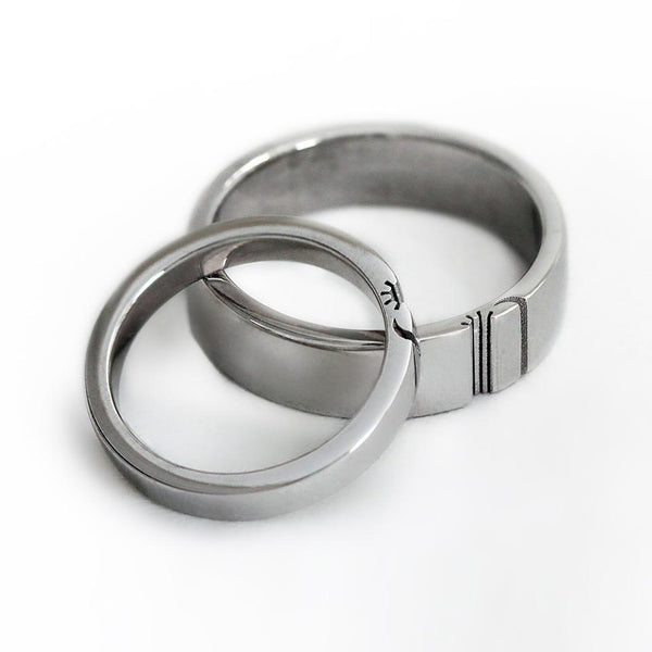 Sun and moon wedding rings
