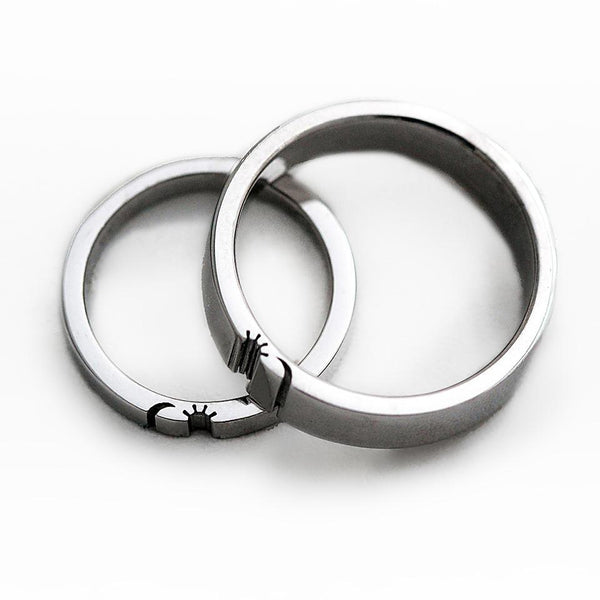 Sun and moon wedding rings