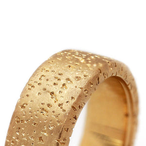 Unique gold textured mens wedding band