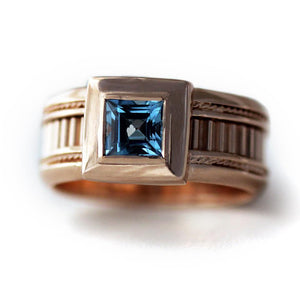 Swiss blue Topaz stone in beautiful rose gold