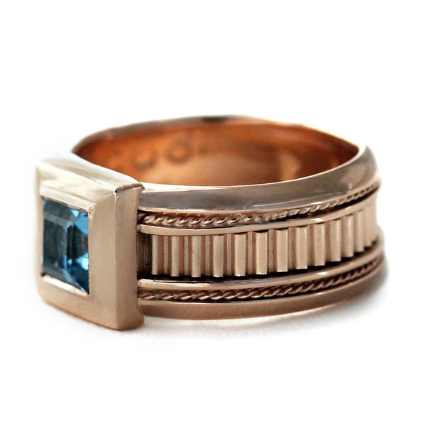 Swiss blue Topaz stone in beautiful rose gold