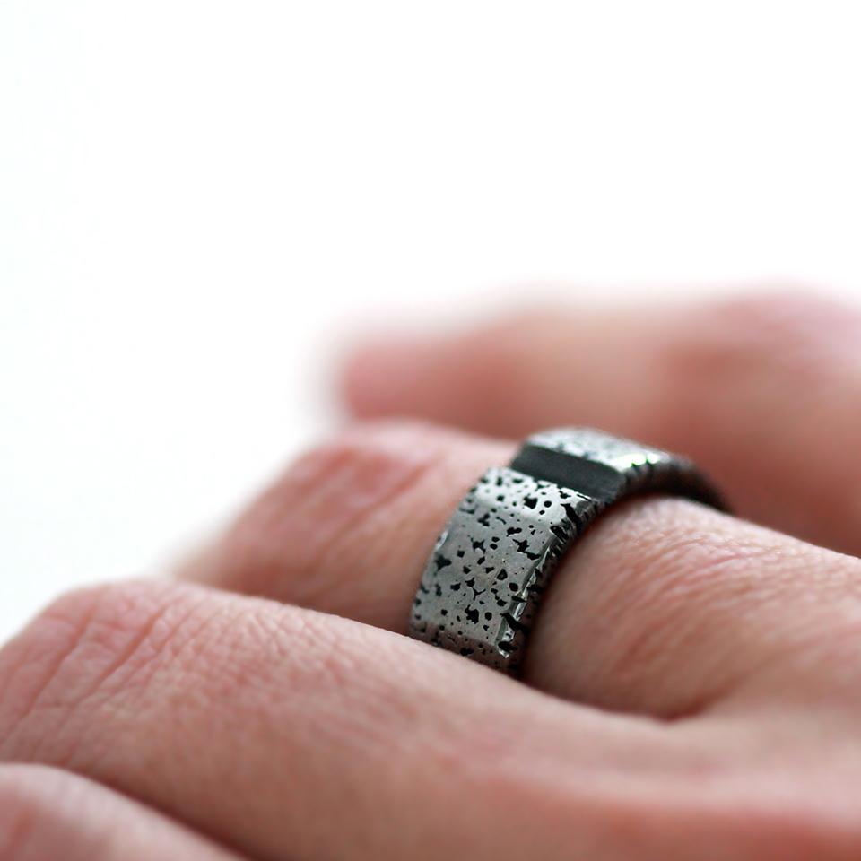 Black Steampunk wedding bands