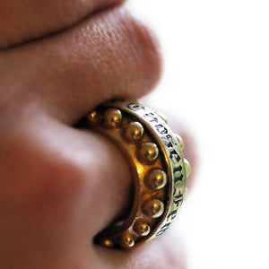 gold or silver ring with customizing stylish rich Gothic typography