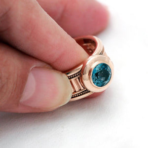 rose-gold sparkling blue Topaz