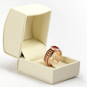 Pink Tourmaline gemstone misti engagement ring with rose gold