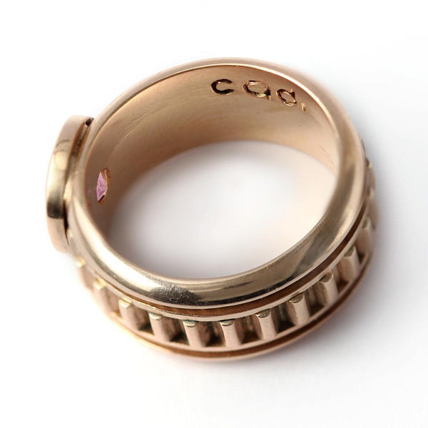 Pink Tourmaline gemstone misti engagement ring with rose gold