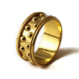 Gold Hills modern textured ball wedding band for women