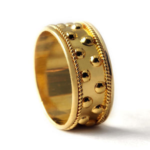 Gold Hills modern textured ball wedding band for women