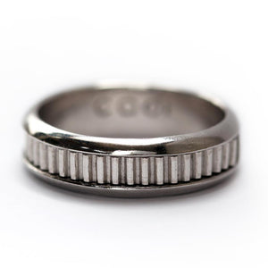 Coil indented handmade silver his and her couple ring