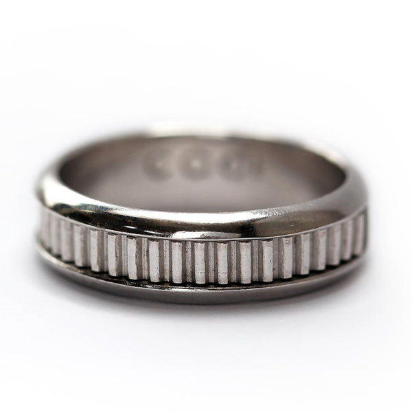 Coil indented handmade silver his and her couple ring